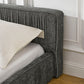Modern Upholstered Platform Bed Frame With Pleated Design - view 3