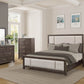 King Upholstered Headboard & Footboard Antique