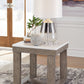 Loyaska - Square End Table - Brown / Ivory