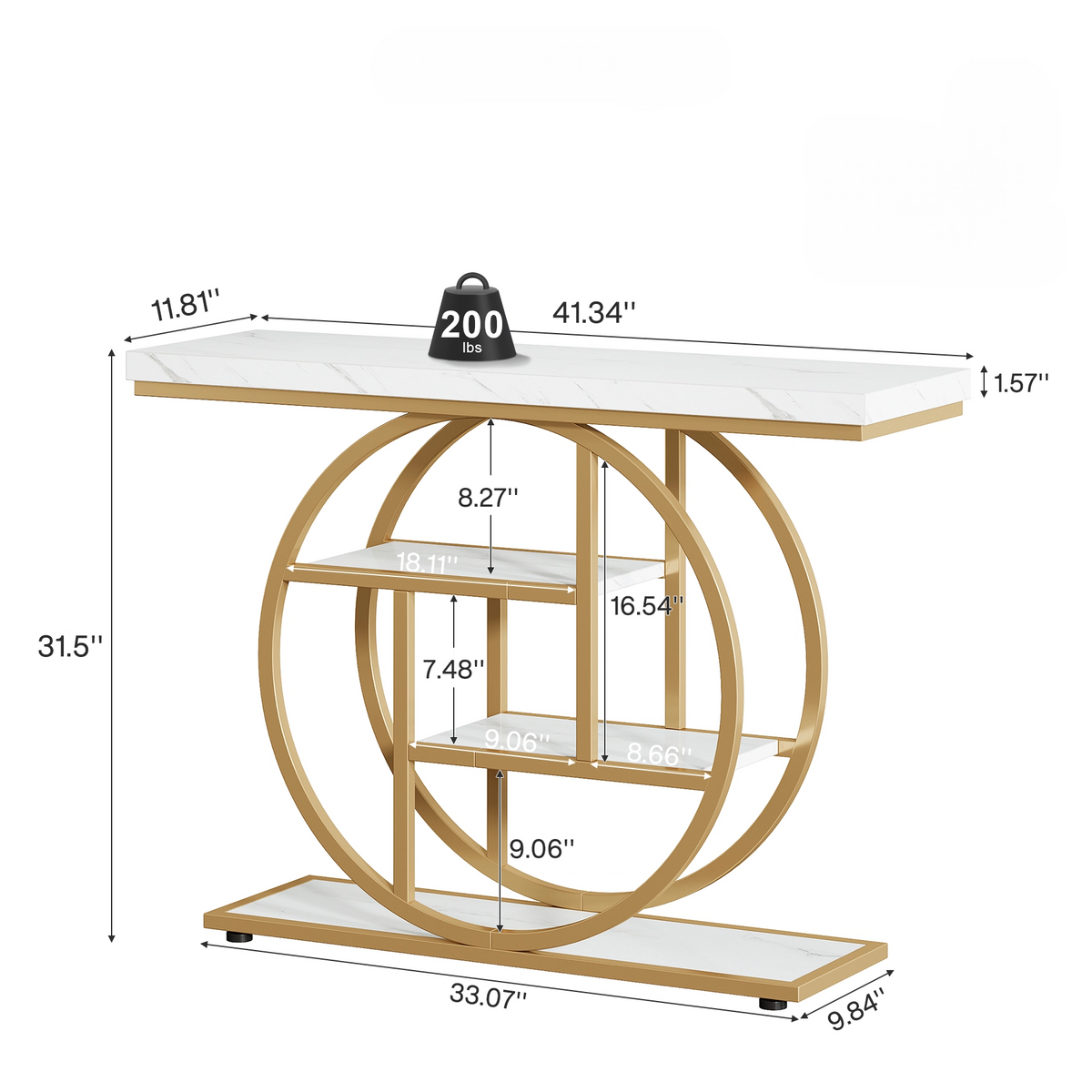 41.3" Industrial Console Table