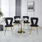 Modern Chair Set of 2 with Golden Color Iron Tube Legs