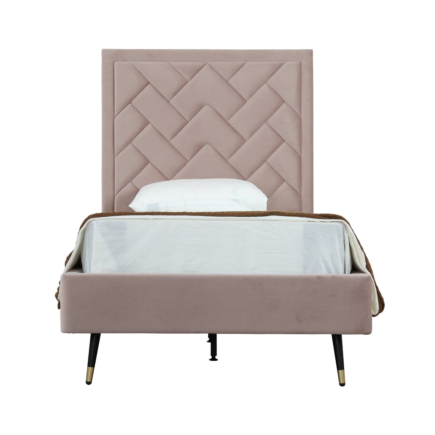 Crosby Upholstered Velvet Twin Bed