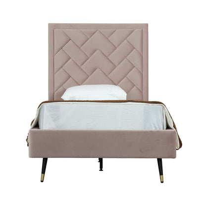 Crosby Upholstered Velvet Twin Bed