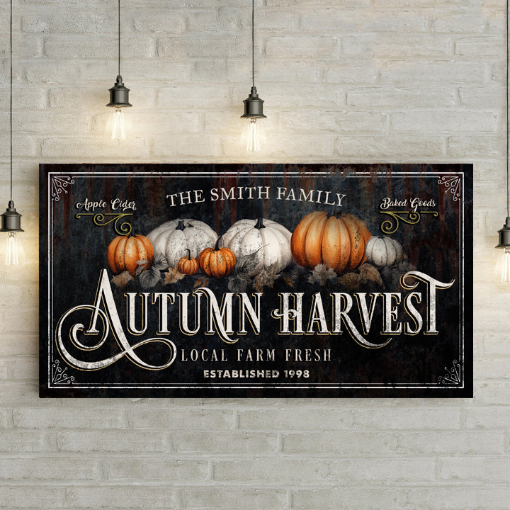 Family Autumn Harvest Thanksgiving Sign - view 3