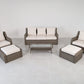 Luxury Rattan Patio Conversation Set – Includes 2 Swivel Chairs, Sofa, Coffee Table, And 2 Ottomans With Premium