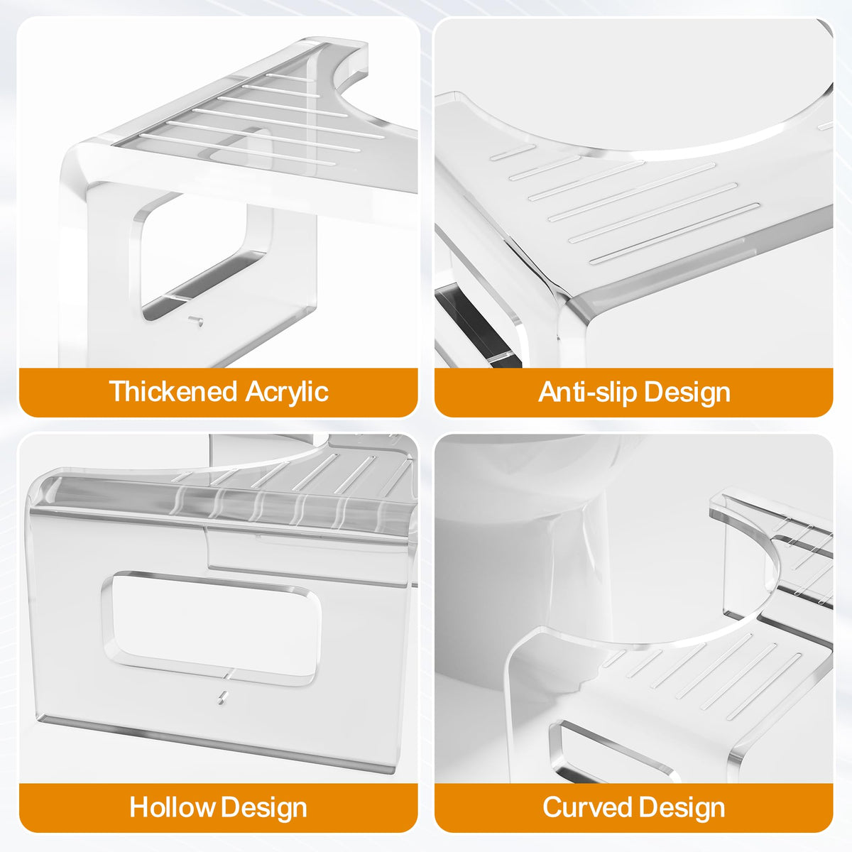 7'' Tall Acrylic Toilet Stool