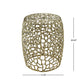 Aluminum Drum End Table with Intricate Design – Gold