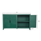 59in Green Accent Cabinet with 4 Doors Mid Century Modern Buffet
