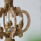 Farmhouse Chandelier, 6 Light Wood Chandelier Pendant Light Fixture With Adjustable Chain For Dining Room - view 7