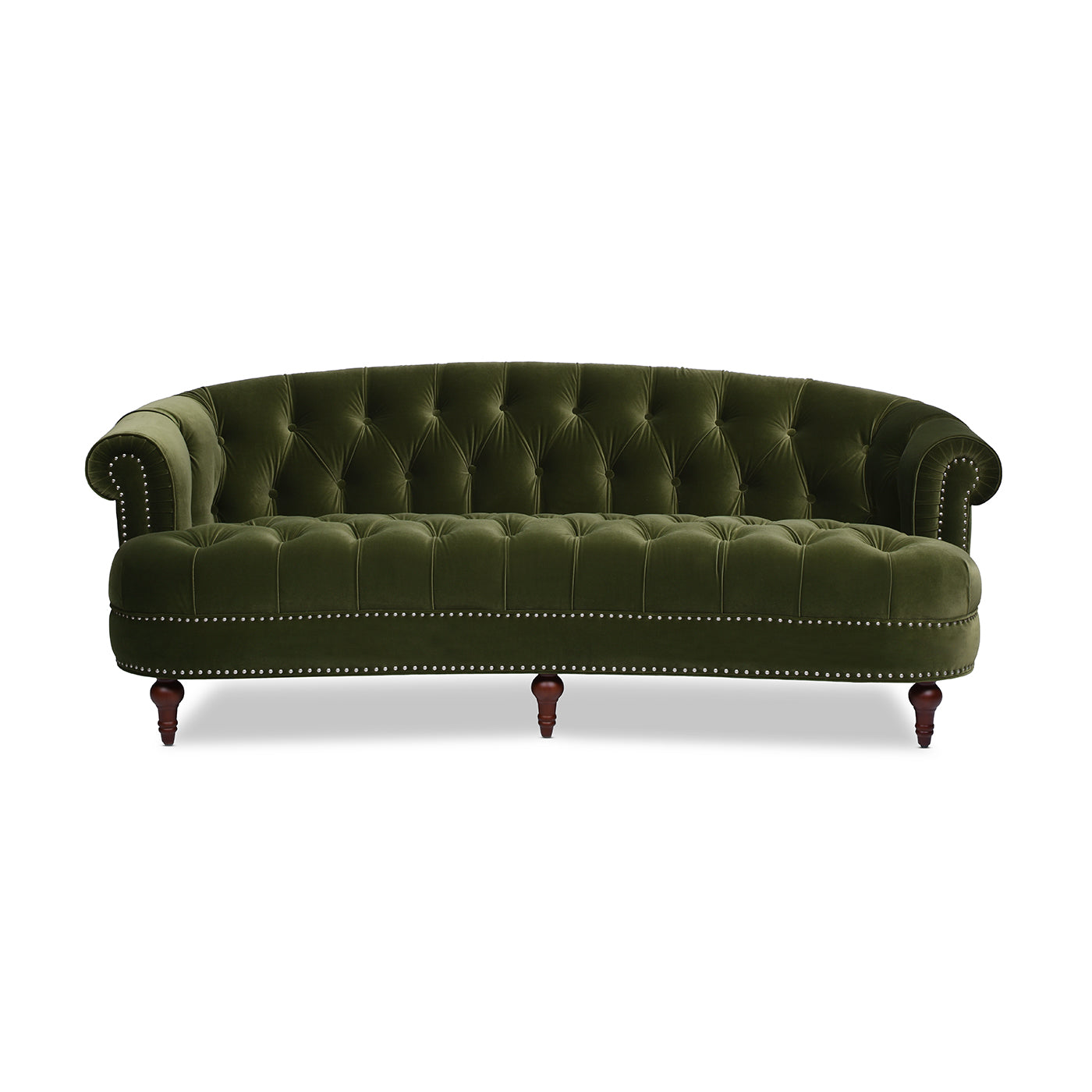 La Rosa Victorian Chesterfield Tufted Sofa - Olive