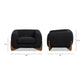 Alpine 44" Sherpa Arm Chair, Ebony