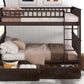 Full Over Full Bunk Bed with Drawers, Convertible Beds
