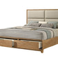 1pc Queen Storage Platform Bed with Upholstered Ultra-plush Headboard
