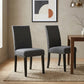 Biony Fabric Dining Chairs with Nailhead Trim, Set of 2