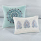 8 Piece Cotton Floral Printed Reversible Comforter Set Blue
