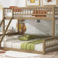 Twin XL Over Queen Bunk Bed with Ladder and Guardrails