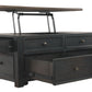 Tyler Creek - Lift Top Cocktail Table - Grayish Brown / Black