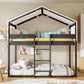 Twin Over Twin Wood Bunk Bed with Tent in Espresso