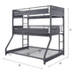 Cargo - Twin Over Twin Over Full Bunk Bed - Gunmetal