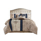 King 7 Piece Jacquard Comforter Set with Throw Pillows