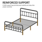 Metal Full Size Bed Frame with Headboard and Under Bed Storage