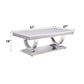 Zander Printed Faux Marble Top Mirrored Coffee Table