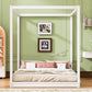 Queen Size Canopy Platform Bed with Support Legs