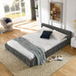 Modern Upholstered Platform Bed Frame With Pleated Design - view 4