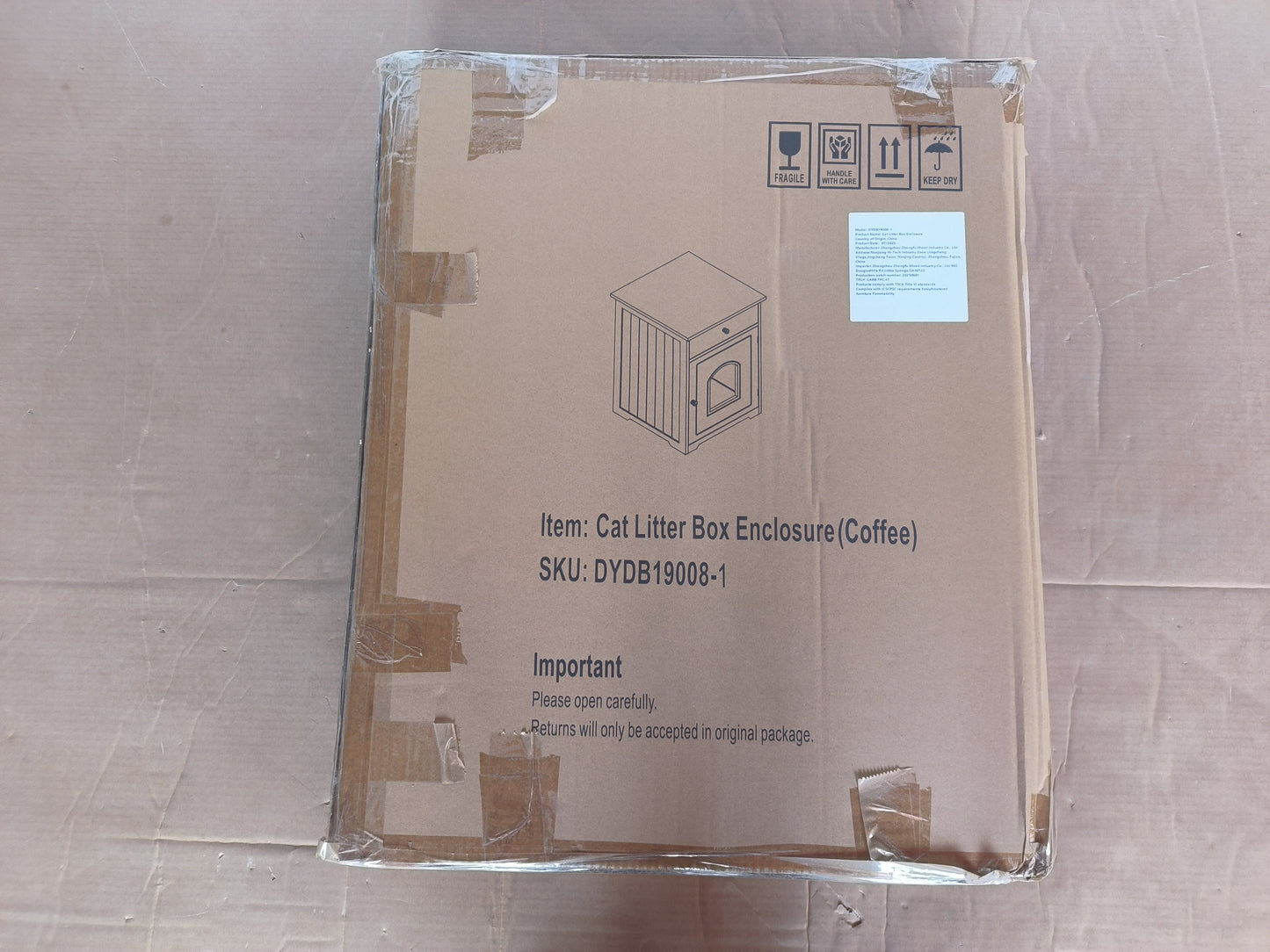 Wooden Pet House Cat Litter Box Enclosure with Drawer