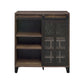 Treju - Wine Cabinet - Obscure Glass, Rustic Oak & Black