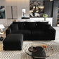 Plush Corduroy 3-Seat Sofa, Modern Comfy Upholstered Couch