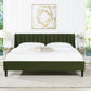 Aspen Vertical Tufted Headboard Platform Bed Set, King, Olive