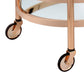 Lakelyn Clear Glass & Rose Serving Cart