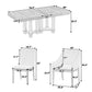 Topmax - 7 Piece Rustic Extendable Dining Table Set With Removable Leaf, 2 Arm Chairs And 4 Armless Chairs - view 4