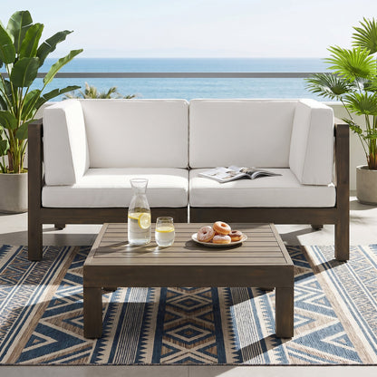 Brava X-Back 2-Seater Sectional Loveseat with Coffee Table
