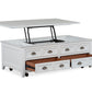 Heron Cove - Lift Top Storage Cocktail Table With Casters - Chalk White