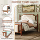 Queen Size Upholstered Platform Bed with Button Tufted Headboard