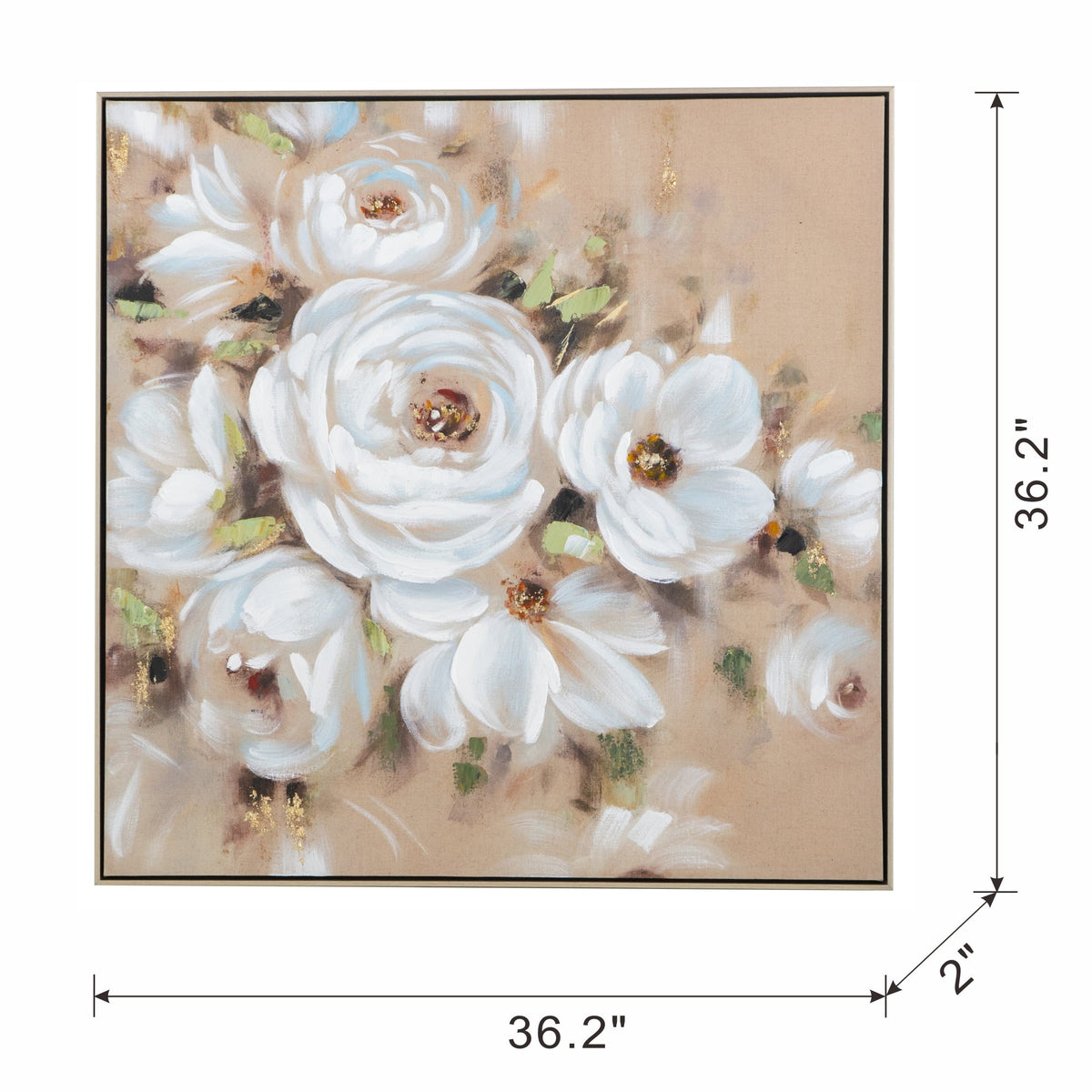36" x 36" Square Framed Wall Art Flower Canvas Print