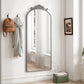 58" x 24" Arched Full Body Mirror with Vintage Ornate Carved Applique