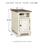 Realyn - Chair Side End Table - AC / USB - White / Brown