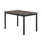 Furniture 5 Piece Metal Dinette Set with Faux Marble Top