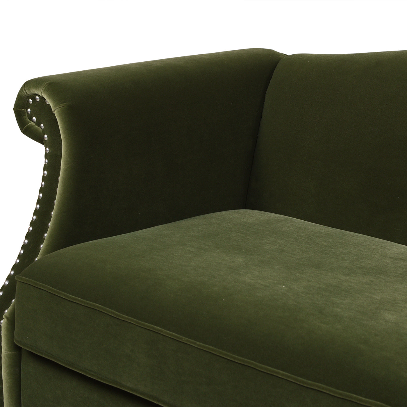Elaine 77" Camel Back Small Space Sofa, Olive