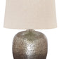 Magalie - Metal Table Lamp  - Antique Silver Finish