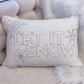 Nneka Let It Snow Ivory Velvet Lumbar Pillow with Insert 14x20