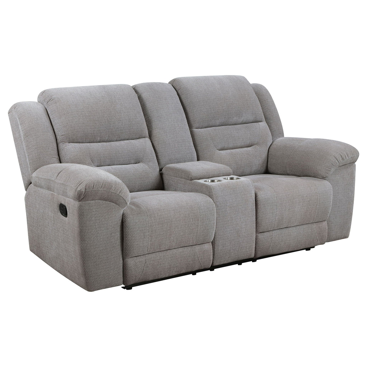 Gilson Chenille Upholstered Reclining Loveseat Grey - view 3