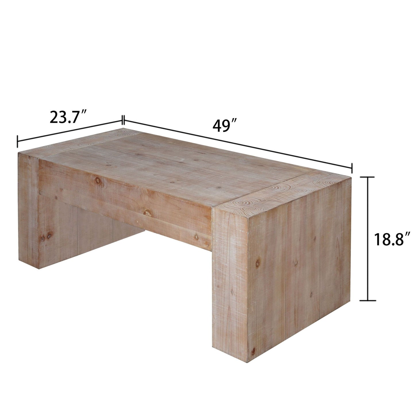 Modern Farmhouse Living Room Block Leg Coffee Table