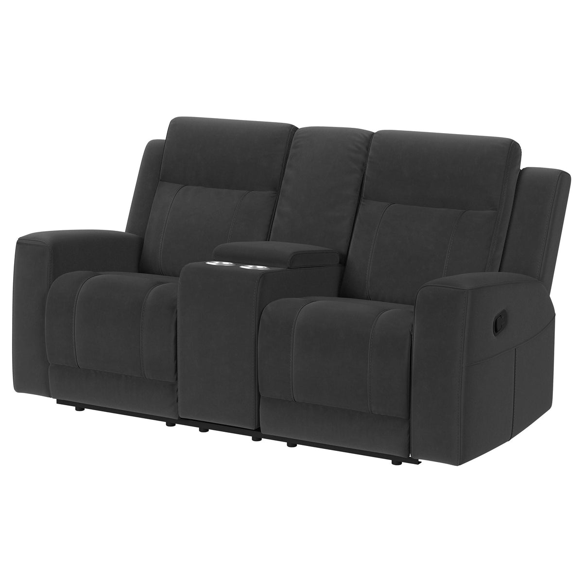 Brentwood Upholstered Reclining Loveseat Dark Charcoal - view 2