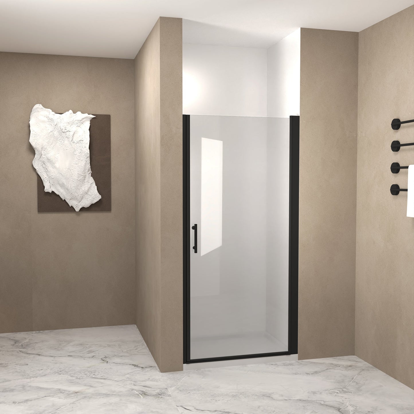 36"x 72" Pivot Shower Door, Matte