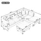 Modern Sectional Sofa With Storage Ottoman, L - Shape Couch With 2 Pillows And Cup Holders - view 5