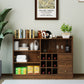 Sideboard With 2 Sliding Striped Glass Doors